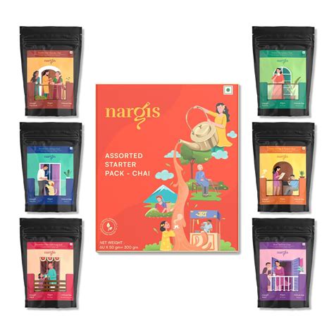 Nargis Tea Assorted Premium Chai Box 300gm | 6 Delicious Flavours ...