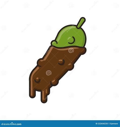 Chocolate Covered Gherkin Isolated Vector Illustration Stock Vector