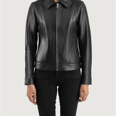 Women S Elegant Black Sheepskin Leather Biker Jacket Gleamhide