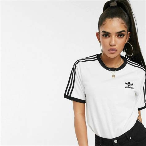 Áo thun nữ Adidas Originals 3 Stripes Tee White and Black