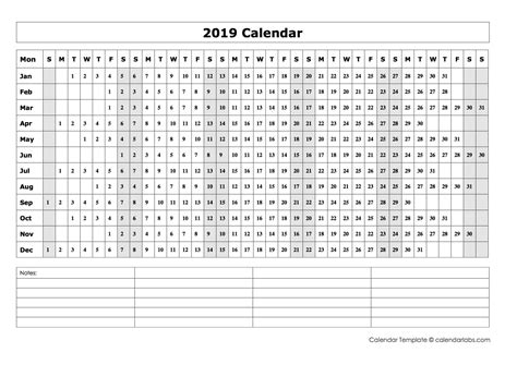 Free Printable Year At A Glance Calendar