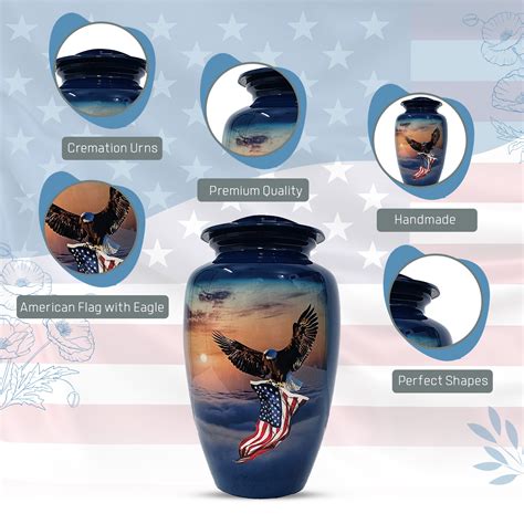 American Flag Cremation Urns For Human Ashes Patriotic Urns For Adult