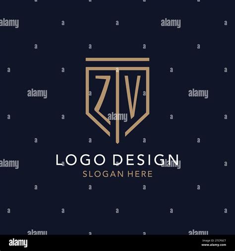 Monograma Inicial Del Logotipo De Zv Con La Inspiraci N Simple Del