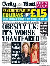 Daily Mail (UK) Front Page for 13 January 2014 | Paperboy Online Newspapers