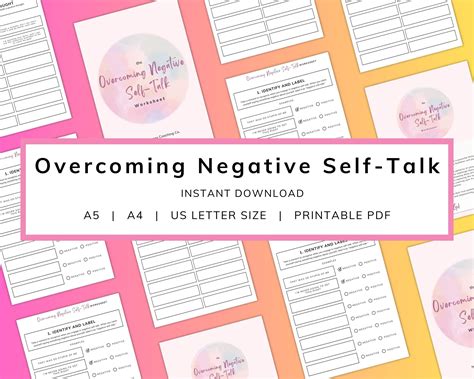 Overcome Negative Self Talk Worksheet Challenge Negative Thoughts