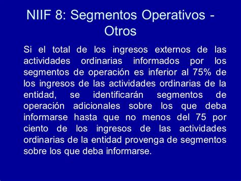 NIIF 8 Segmentos de Operación ppt descargar