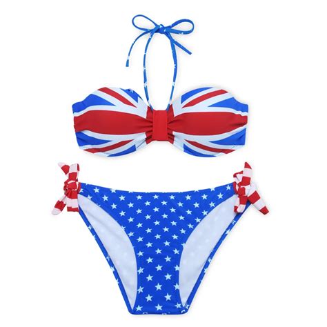 Aliexpress Buy 2018 Hot New Womens Two Piece Swimsuit American Flag Pattern Beachwear