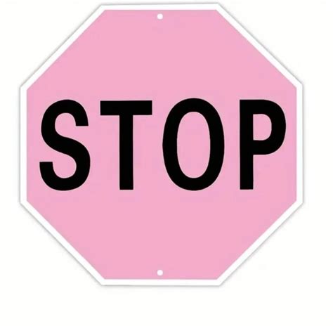 Pink Stop Sign Etsy