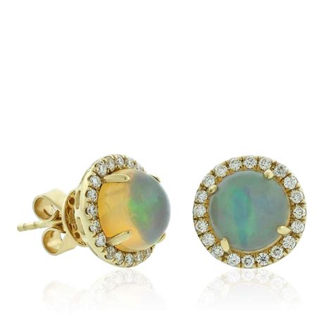 Opal Diamond Stud Earrings 14K Ben Bridge Jeweler