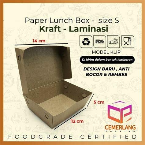 Jual Kotak Paper Lunch Box S Cokelat Dus Takoyaki Dimsum Siomay