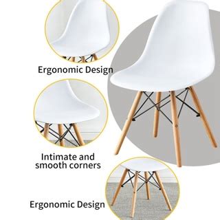 LI Creative Curvy Eames Chair Dining Chair Kerusi Makan Living