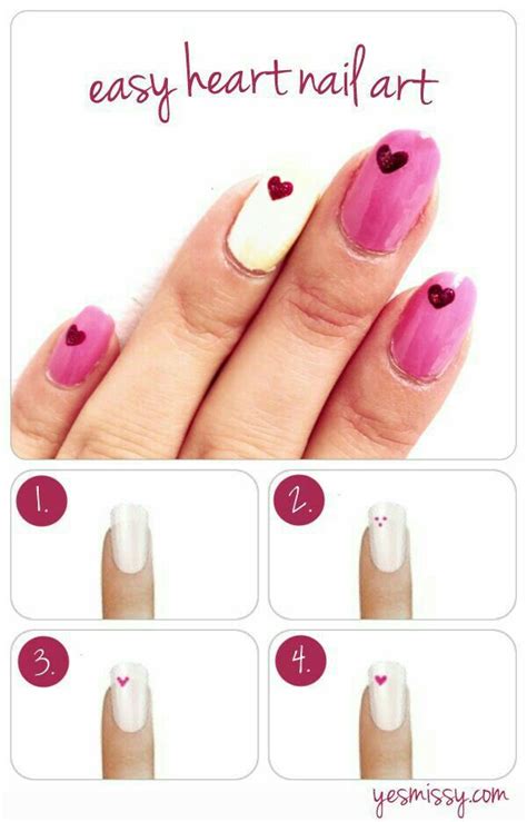 Con Corazones Heart Nail Designs Valentine Nail Art Nail Art Diy