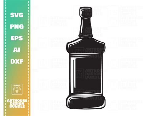 Whisky Bottle Svg Alcohol Bottle Svg Liquor Bottle Clipart Etsy