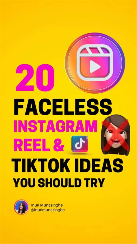 Instagram Reel Tiktok Ideas Without Showing Your Face Social Media