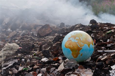 Concept to the problem of the environment - burning of garbage. Incineration plants are harmful ...