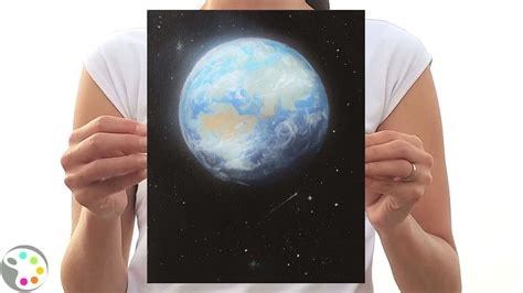 How To Paint Planet Earth Space Acrylic Painting Step By Step