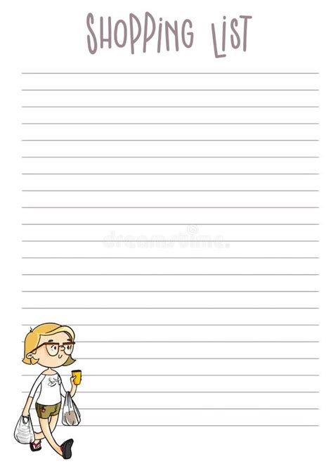 Shopping List Page. Vector Printable Planner Template Stock Vector ...