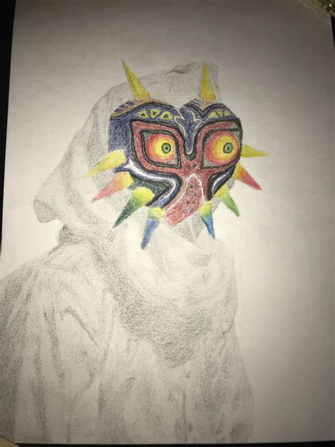 I Did A Coloured Majora S Mask In My Art Work And Thought You Guys