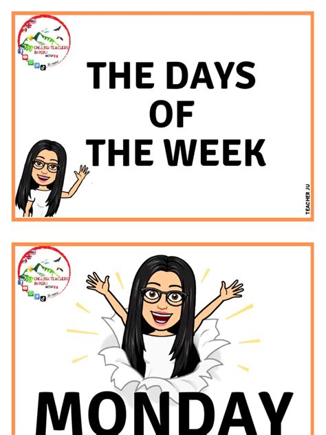 Days of The Week Flashcard | PDF