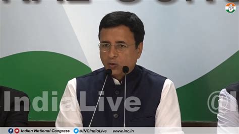 Aicc Press Briefing By Randeep Singh Surjewala At Congress Hq Youtube