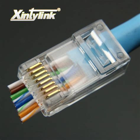 Xintylink Ez Rj45 Connector Ethernet Cable Plug Cat5e Cat6 Network 8p8c Utp Unshielded Modular