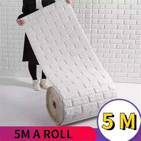 50 500cm Wallpaper 3d Foam Brick Self Adhesive Wall Sticker Thick Decor Water Proof Shopee