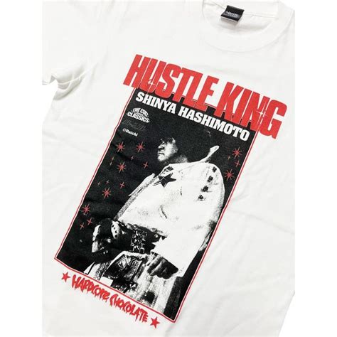 メール便対応 橋本真也 ハッスルキング トルネードバニラホワイト Tシャツ Hardcore Chocolate ハードコアチョコレート 新日本プロレス NJPW t hshin