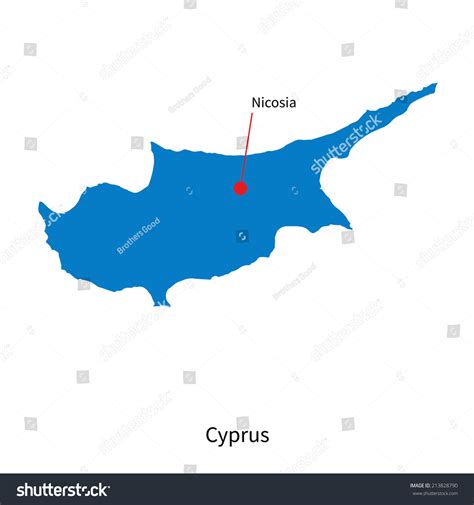 Detailed Vector Map Cyprus Capital City Stock Vector (Royalty Free ...