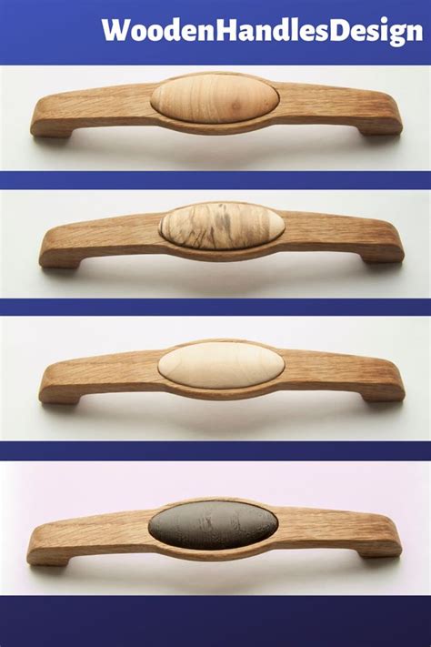 Wood Drawer Pulls Wooden Handle With Insert Modern Cabinet Etsy