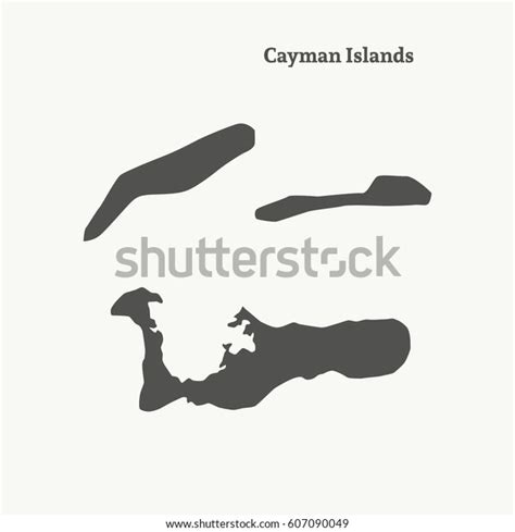 Outline Map Cayman Islands Isolated Vector Stock Vector (Royalty Free ...