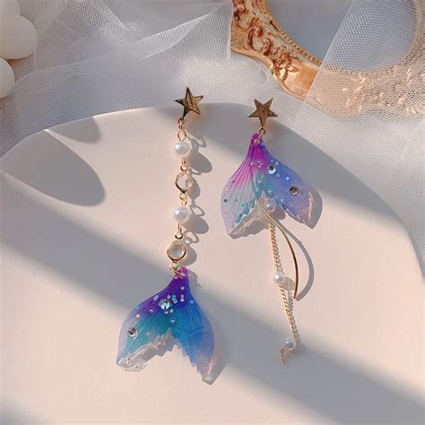 New Korean Shiny Heart Crystal Drop Earrings For Women Fashion Shell