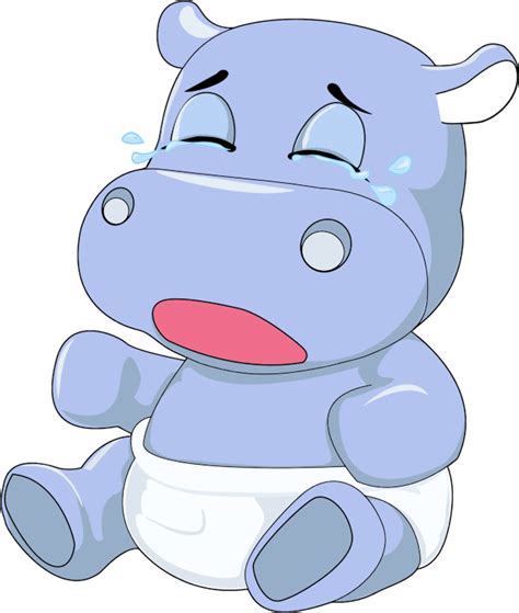 Baby Hippo Crying - Openclipart