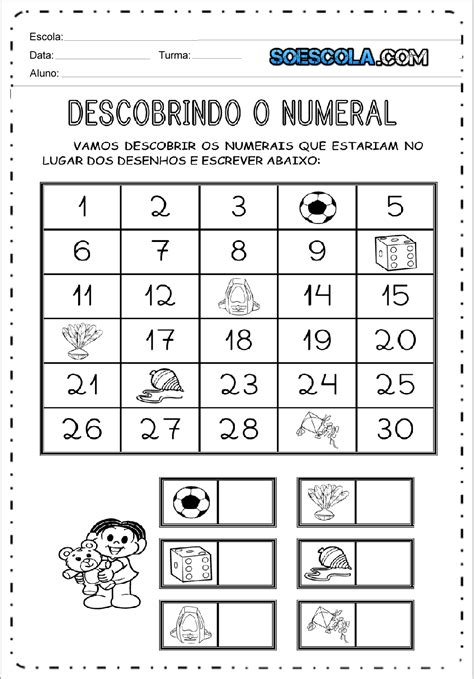 Atividade Numerais 1 Ano