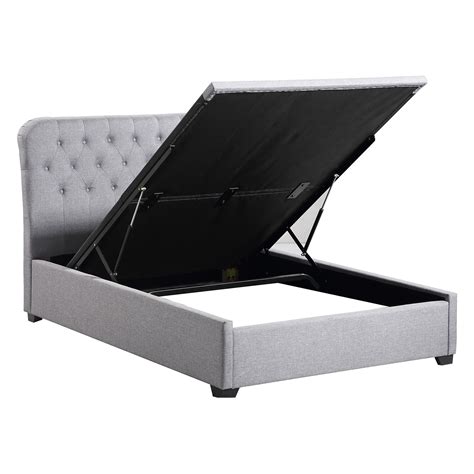 Melvin Fabric Gas Lift Bed King Single Light Grey