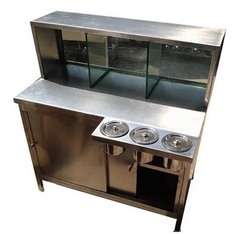 Stainless Steel Pani Puri Display Counter For Restaurant At Rs