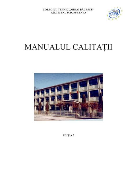 Pdf Manualul Calitatii Bacescu Revizuitctmbacescu Ro Wp Content