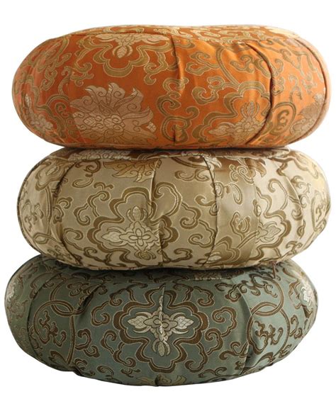 Brocade Zafu Cushion In Soft Gold Tones Zafu Cushion Zafu