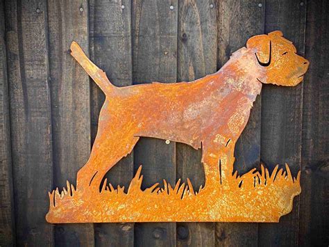 Large Exterior Rustic Border Terrier Dog Garden Wall House Gate Sign