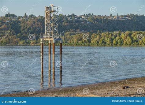 Navigation Structure on the Columbia River Oregon Stock Photo - Image ...