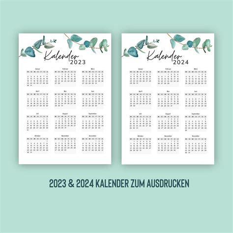 Jahreskalender Kalender Zum Ausdrucken A Format Off