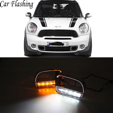 Car Flashing Pair Drl For Bmw Mini Daytime Running Light With Turn