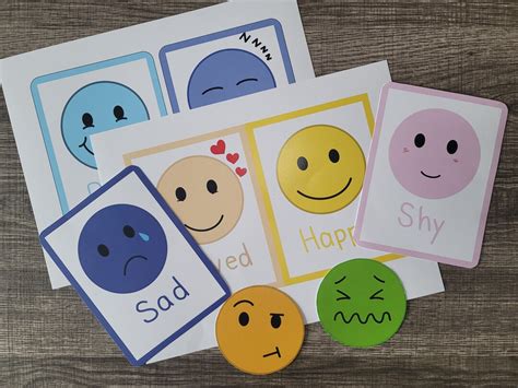 Set of 16 Printable Emotion Cards, Emotion Posters, Teaching Emotions ...