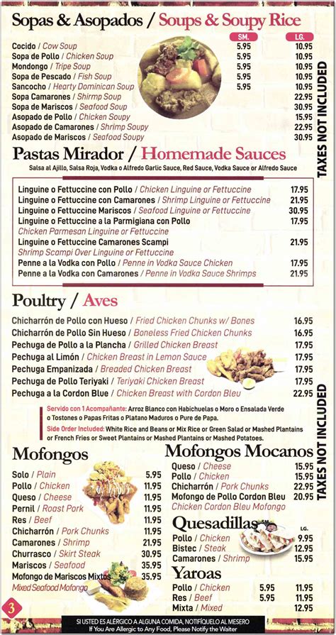 Mirador Restaurant Restaurant In The Bronx Menus And Photos