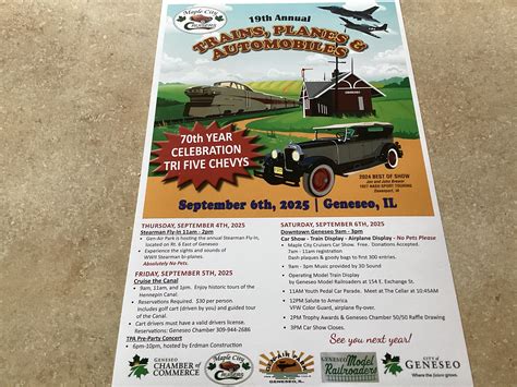 September 6, 2025 Trains, Planes & Automobile Show, Geneseo, IL