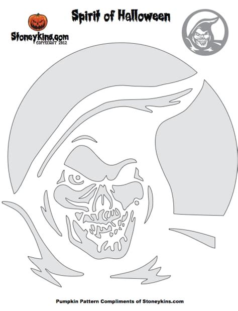 Grim Reaper Pumpkin Stencil Free Halloween Printables Popsugar