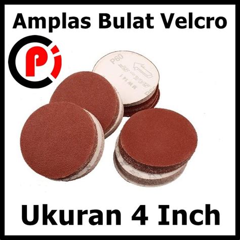 Amplas Bulat Velcro Inch Kertas Pasir Tempel Grit Banyak Jenis