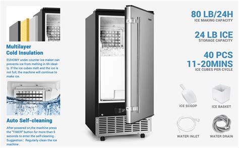 Amazon Euhomy Commercial Ice Maker Machine 80 Lbs Day Ice Making