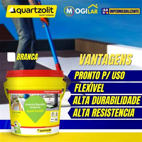 Manta Liquida Branca Quartzolit Kg Impermeabilizante Rede Mogilar