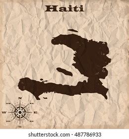 Haiti Old Map Grunge Crumpled Paper Stock Vector Royalty Free