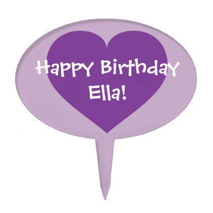 Happy Birthday Purple Heart Cake Topper Zazzle Birthday Cake